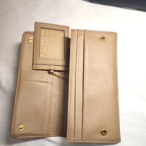 PRADA Grey Saffiano Leather Tessuto Bifold Long Wallet - Picture 14 of 16